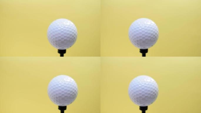 高尔夫球黄色背景