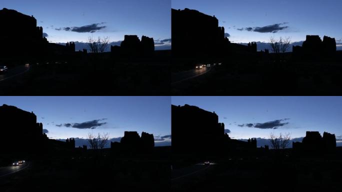犹他州拱门国家公园日落