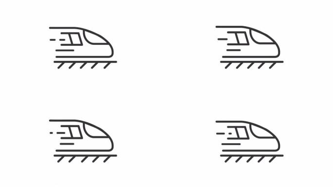 动画火车线性图标