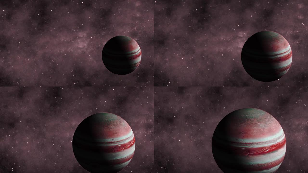太空星系上的旋转现实3d朱庇特行星