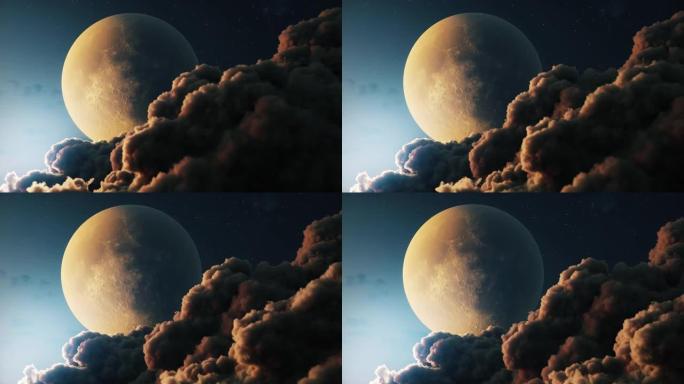 月球背景上的积云月球背景上的积云云层