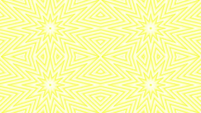 白色背景上的黄色八角星简单平坦几何循环。星光灿烂的旋转电波无尽的创意动画。旋转星星无缝运动图形背景。