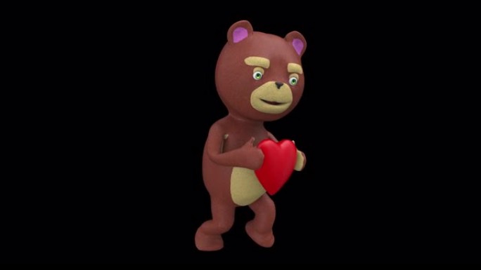 泰迪熊与心脏循环跳舞