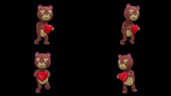 泰迪熊与心脏循环跳舞
