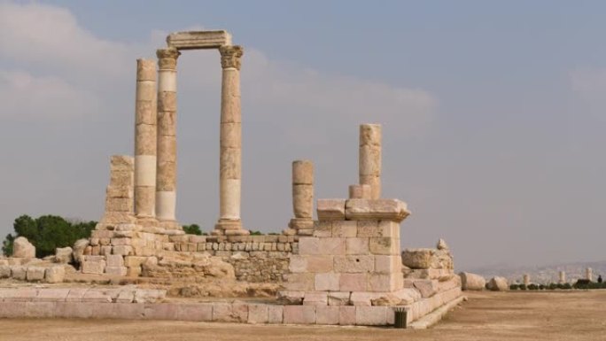 约旦安曼城堡的罗马赫拉克勒斯神庙
