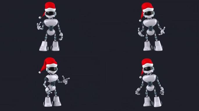 有趣的3D卡通圣诞老人机器人说话 (带阿尔法频道)