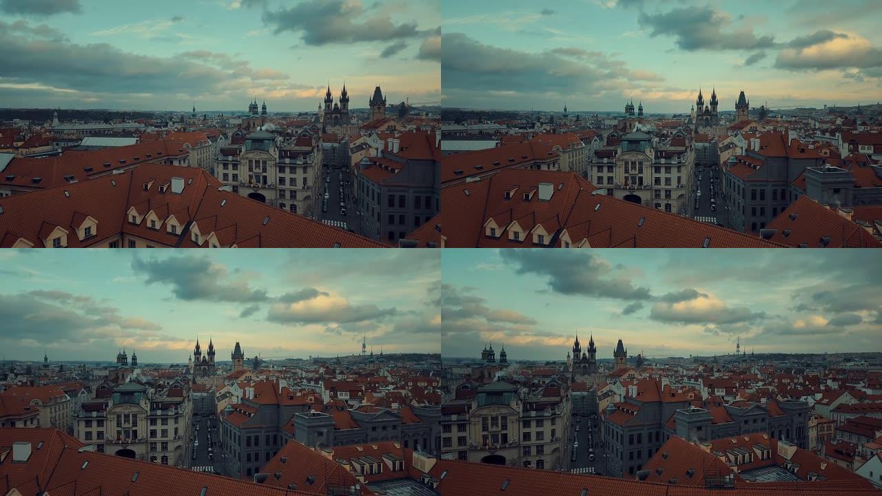 白天从高点令人着迷的布拉格城市景观