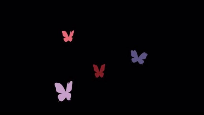 美丽的蝴蝶飞翔，无缝循环动画