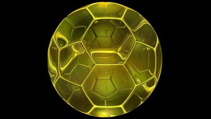 玻璃足球4k循环玻璃球足球抽象