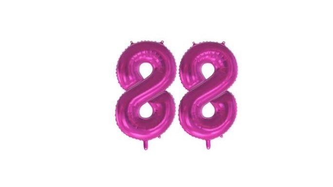 生日快乐。88岁。氦气球。循环动画。