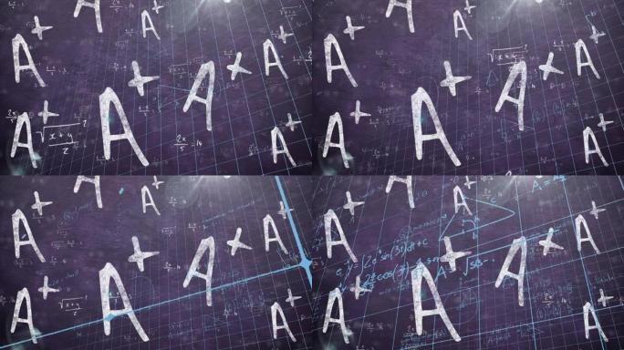 黑板上移动数学公式的动画