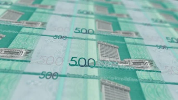 多米尼加共和国纸币比索印刷观察和储备方多米尼加现钞4k分辨率可循环股票视频