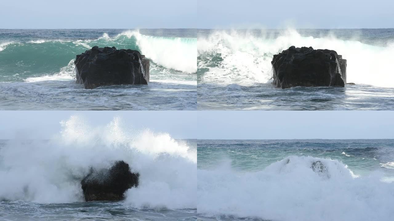 石礁和海水海边海水海滩沙滩