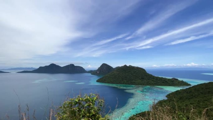 沙巴婆罗洲博希杜朗岛仙本那峰的景色