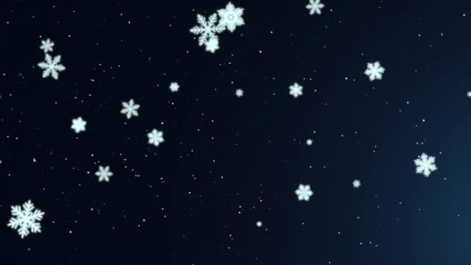 蓝天下的白色雪花和星星