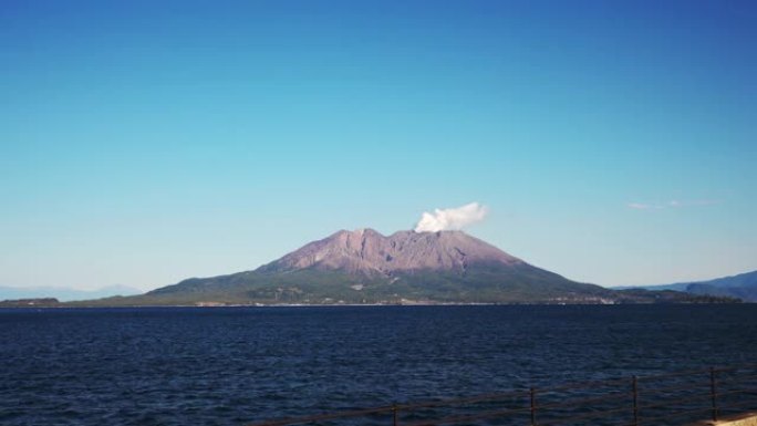 鹿儿岛海运港的樱岛景色