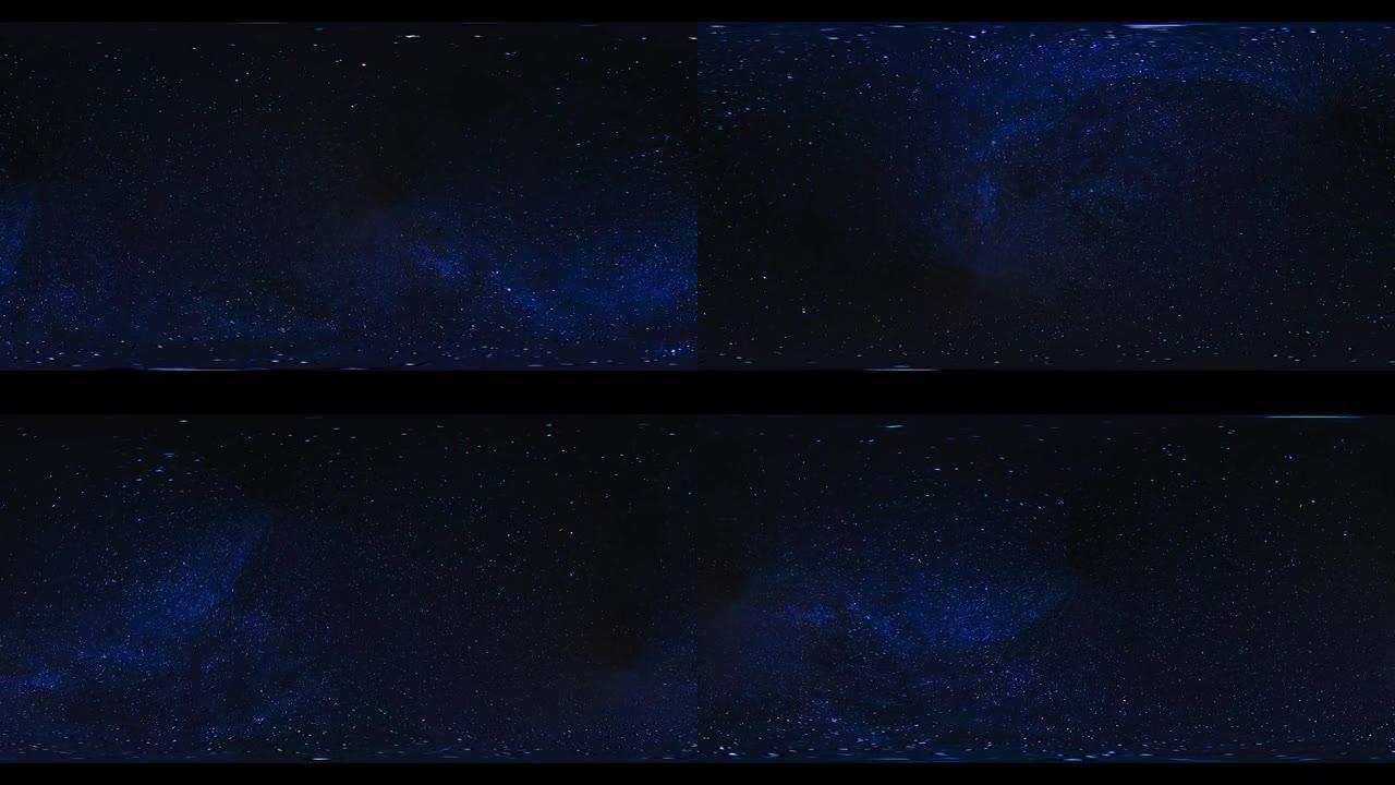 在夜空中的星星中独自一人的360度虚拟现实体验