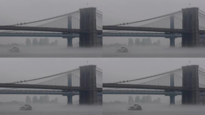 布鲁克林大桥东河雾