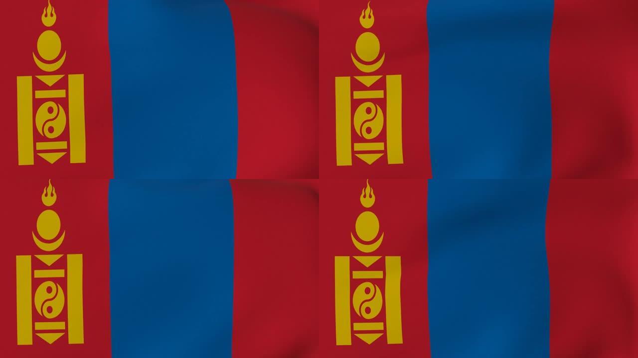 风中的国旗-循环动画-蒙古