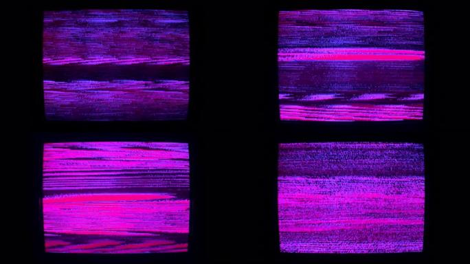 合成波白噪声旧电视屏幕静态条纹颗粒波线纹理垃圾模式模拟视频背景无信号干扰录像机复古毛刺失真电视环路6