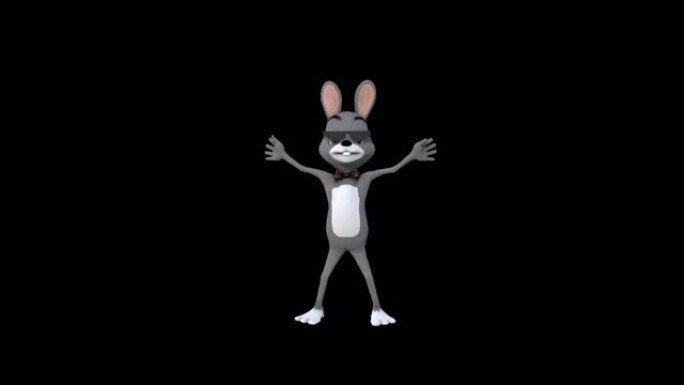 卡通灰色兔子舞9