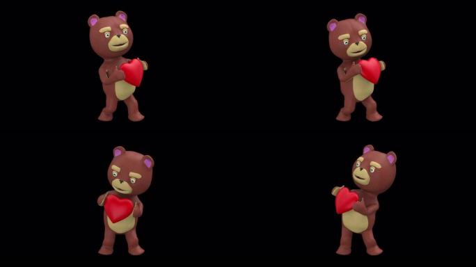 泰迪熊舞与红心环