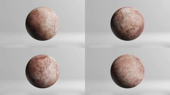 白色背景上的3D建模鸟神星 (矮行星)。概念3d渲染科学元素