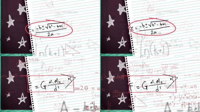 在纸上移动数学公式的动画