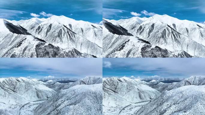 高原大山雪景延时