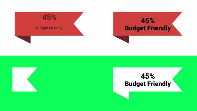 45% 动画插图预算友好警告标志横幅