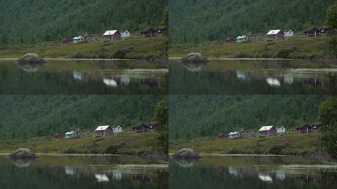 山中挪威村庄的风景