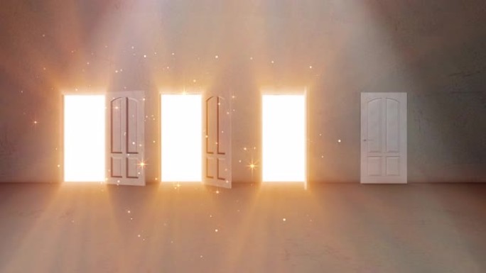 门开口与明亮的光照耀效果