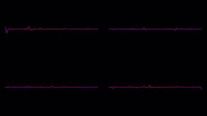 透明背景上孤立的动画彩色音频条频谱