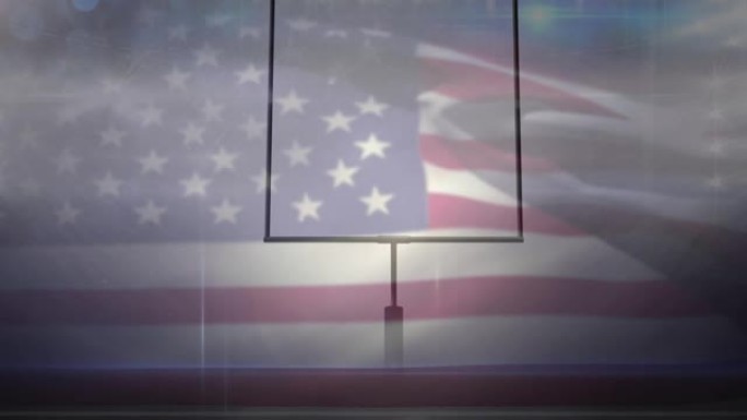美国足球基地在美国国旗的动画
