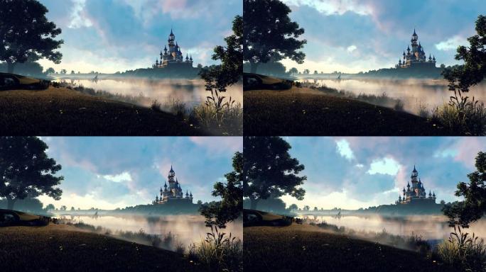 3D动画中的神奇乡村城堡