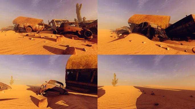 沙漠中的汽车垃圾场