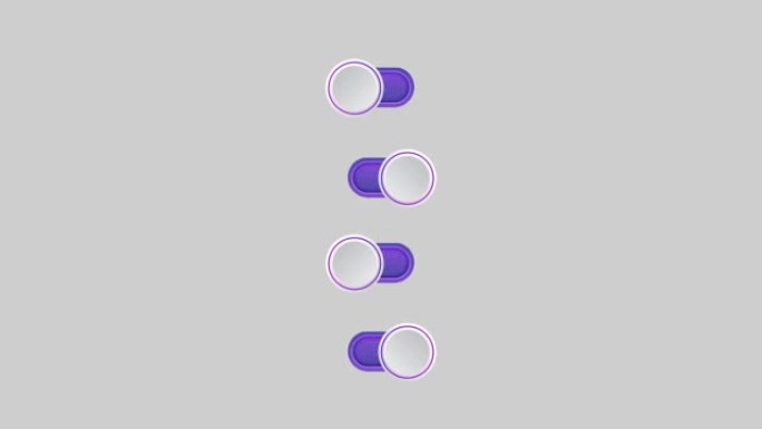 动画紫色和白色4步信息图表时间轴与灰色背景。