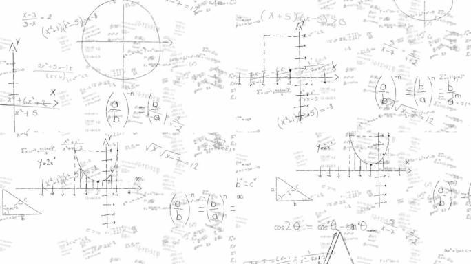 在白色背景上移动数学公式的动画