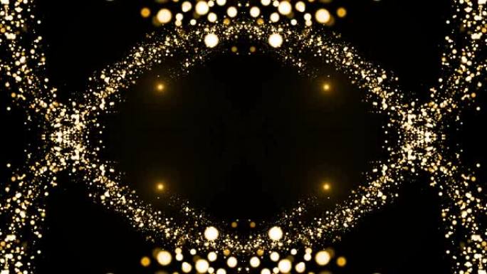 金色颗粒闪耀背景金色粒子光线穿梭线条运动