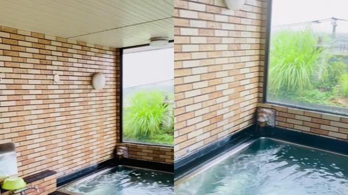日本藤川口日本传统日式旅馆的典型日本温泉公共浴室