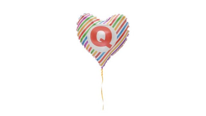 带字母-Q的氦气球