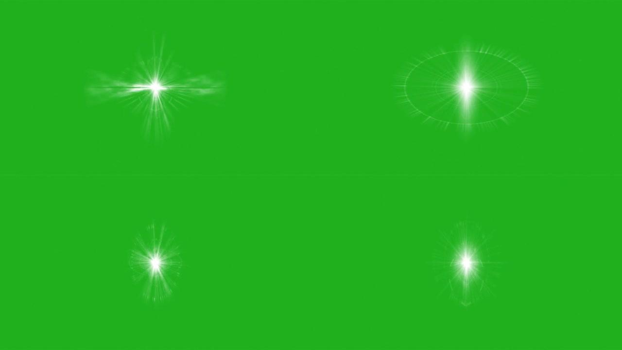 闪耀耀斑绿色屏幕运动图形