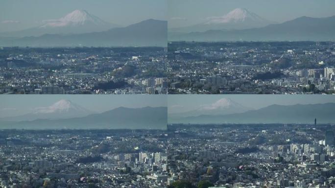 富士山和横滨城市景观