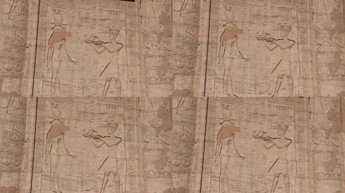 埃及埃德富神庙墙上的浮雕