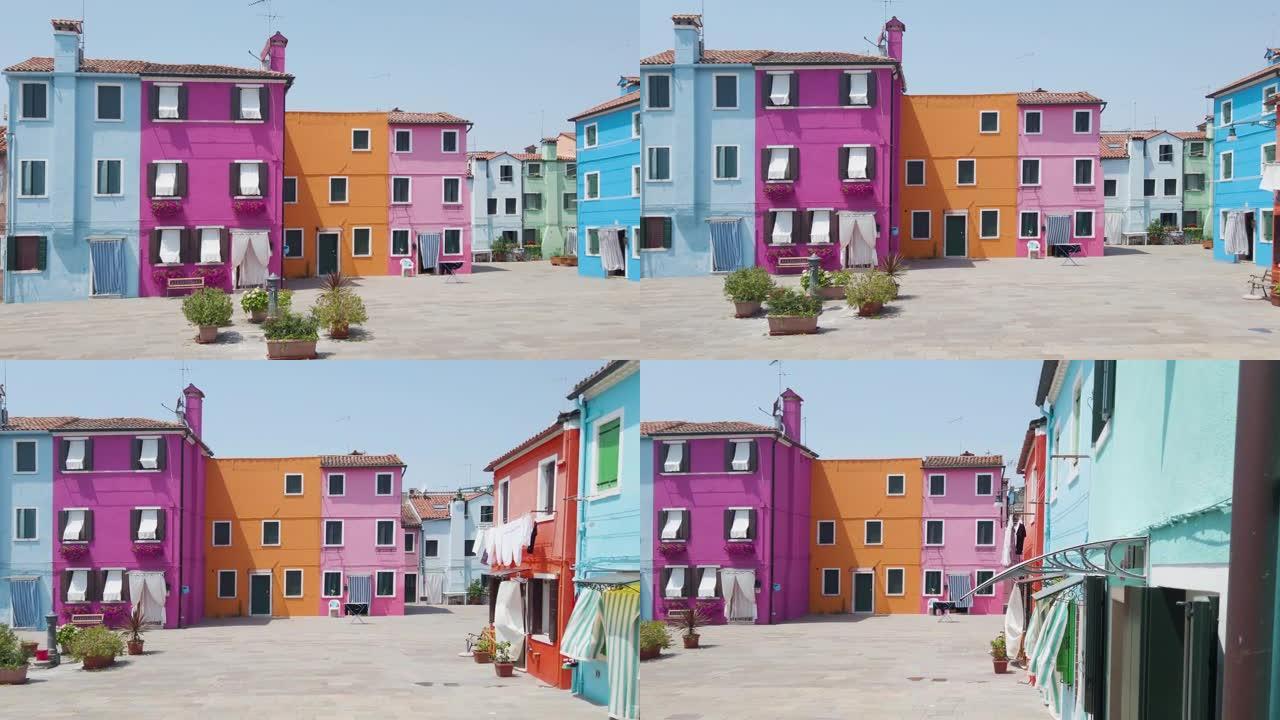 威尼斯布拉诺的五颜六色的房子