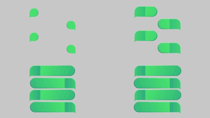 动画绿色4步信息图表时间轴与灰色背景。