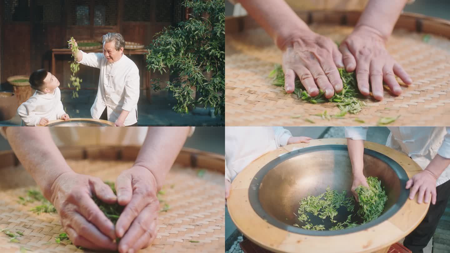 手工炒茶制茶揉茶