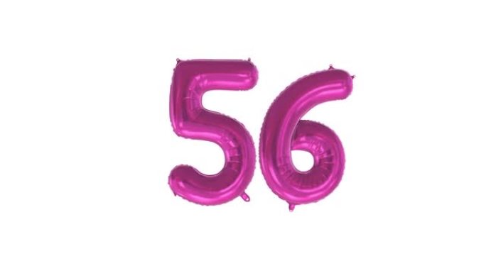 生日快乐。56岁。氦气球。循环动画。