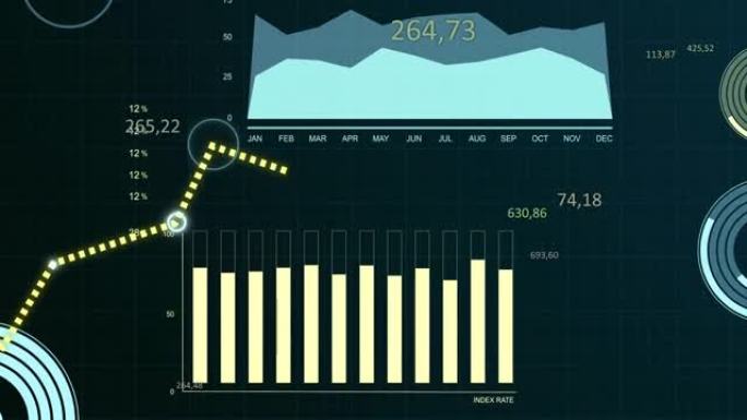 金融债券图表和商业条信息图表与上升线