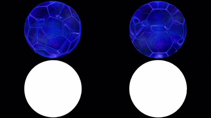 玻璃足球4k循环足球虚拟抽象